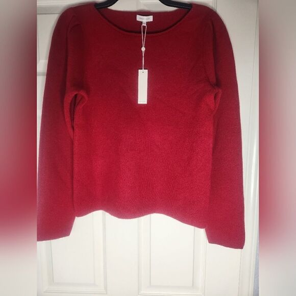 NWT RebeccaTaylor L Ruby CASHMEREWOOL Blend PuffLngslves Knitted Women's Sweater - Picture 1 of 8